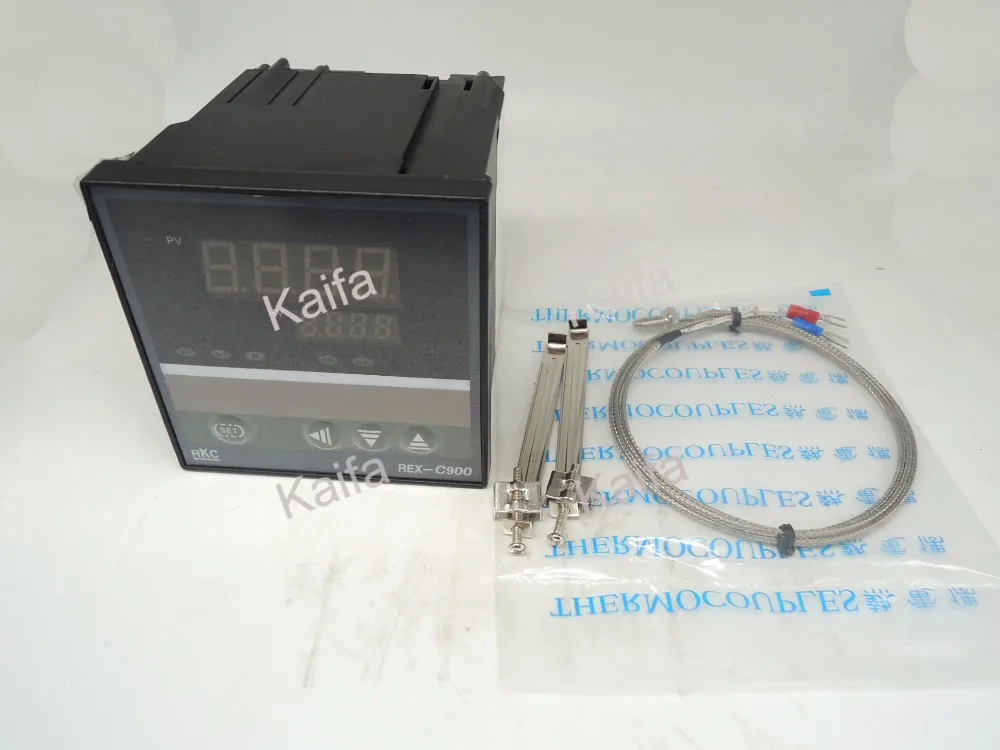 

,Digital PID Temperature Controller Thermostat REX-C900 + 1M K Thermocouple Probe,100V~240V AC