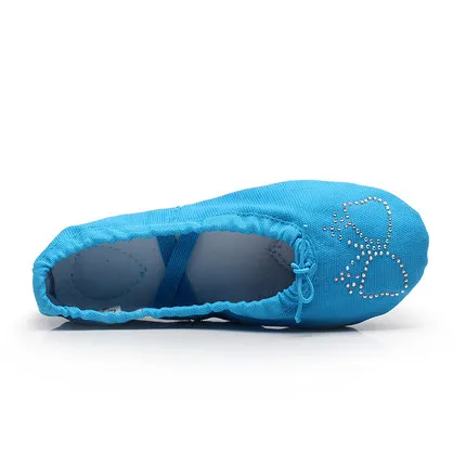 Парусиновые балетки для взрослых; 8 цветов; женская обувь для йоги; Zapatos De Punta; Тапочки - Цвет: Blue Bow Adult