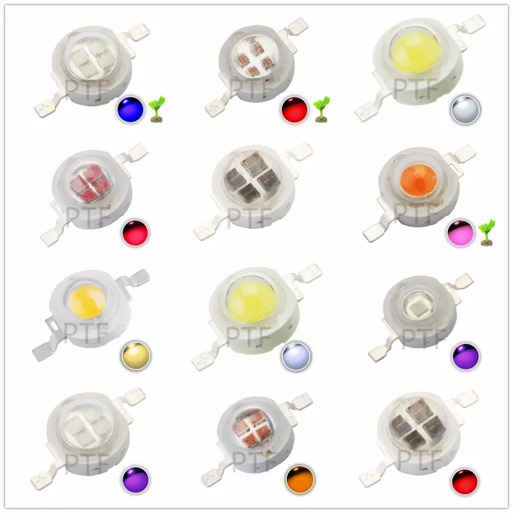 

5pcs High Power LED Chip 5W LED SMD COB 5 W Natural Cool Warm White Red Blue Green Cyan Full Spectrum Grow Light Epistar