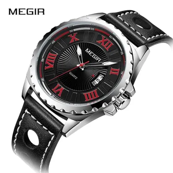 

MEGIR Watch Top Brand Luxury Sport Watch Complete Calendar Men Watch Waterproof Leather Quartz Relogio Masculino Fashion Watches