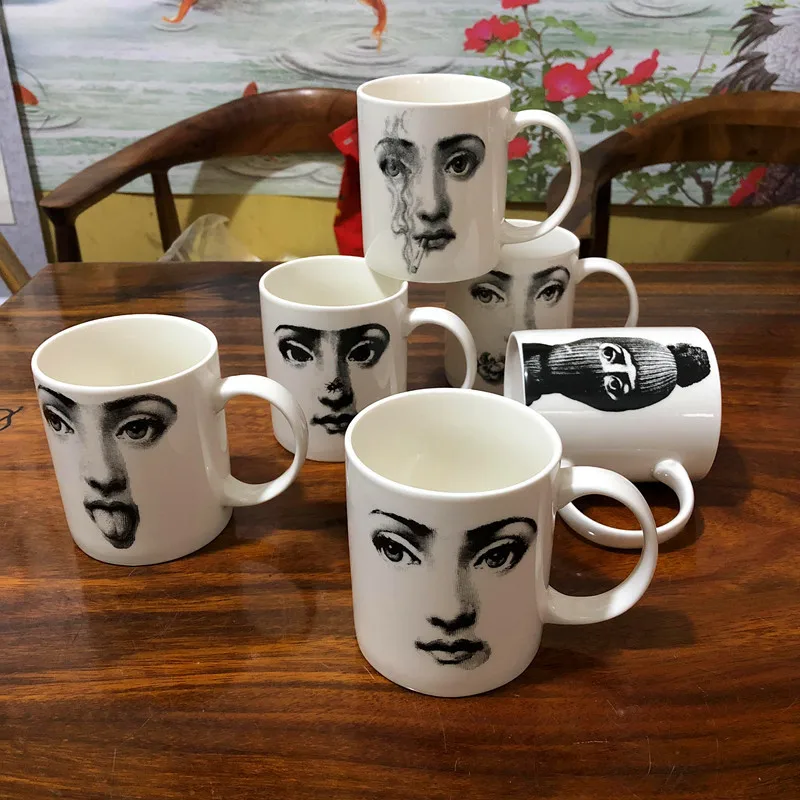 Винтажная модная чайная чашка Fornasetti кружка для кофе молока фарфоровая