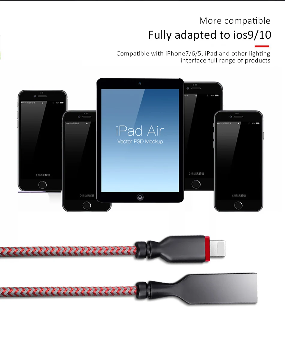 NOHON Nylon Sync Data Charging Cable For iphone 5 SE 6S 7 8 X Plus XS XR XS MAX 2.4A Fast Charger Line Lighting Charge Cord Line (12)