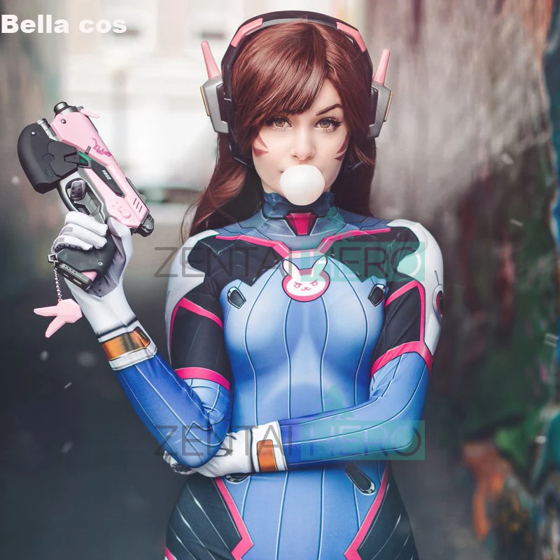 OW D. VA Косплей Костюм лайкра/Материал спандекс Комбинезоны/Цельные Хэллоуин