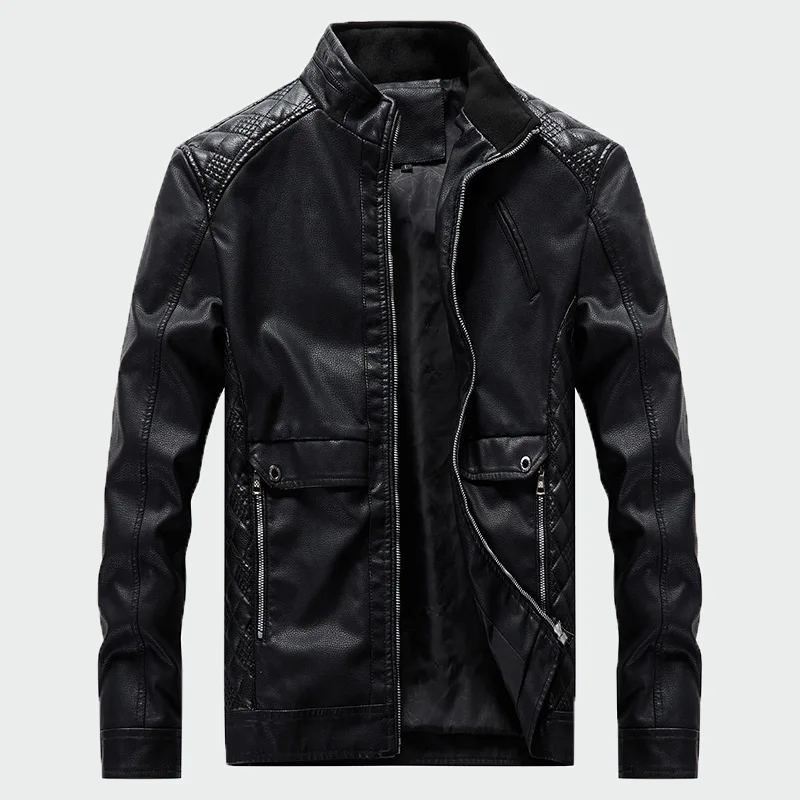 

New Spring Autumn Men's Leather Jackets Motorcycle PU Coat Male Casual Leather Zippper Coats Slim Fit Mens Brand Clothing ML277
