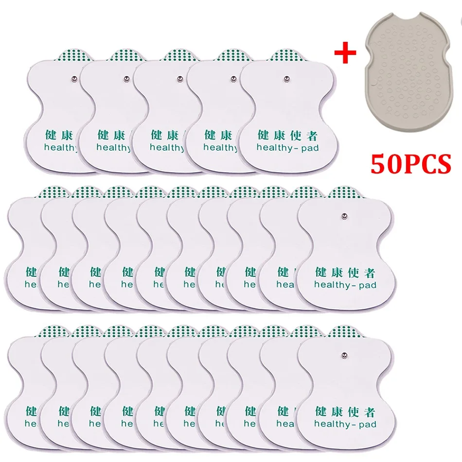 50 шт./лот, высококачественные белые электродные подушечки для акупунктуры, цифровая терапевтическая машина, массажер для похудения, массаж не для ногтей
