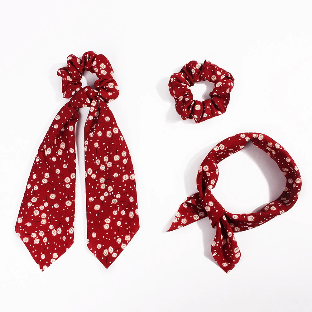 Women's Chic Printed Ribbon Hairbands-Red