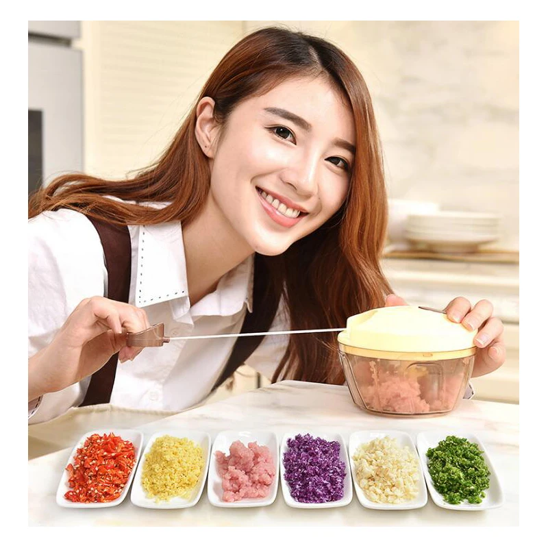 Handhold Powerful Meat Grinder Manual Pull Rope Grinding Machine