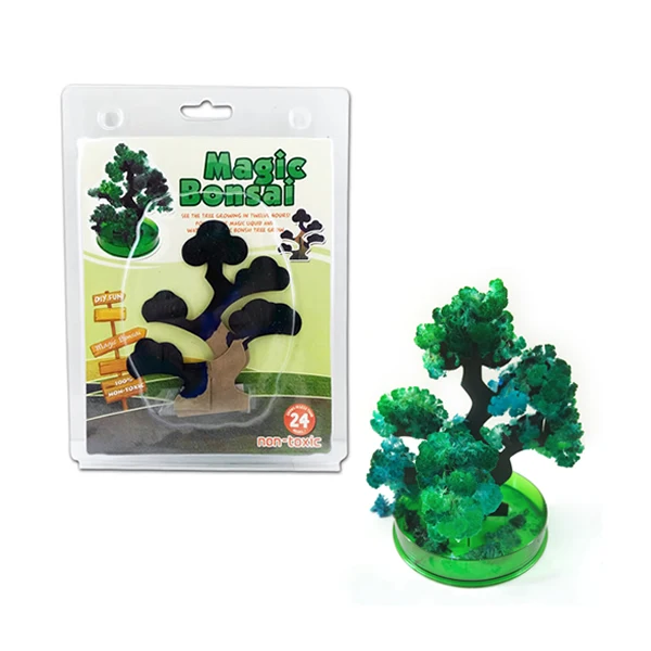 

Hot 2019 14x13cm Visual DIY Green Magic Growing Paper Bonsai Tree Kit Artificial Magical Grow Trees Science Kids Christmas Toys