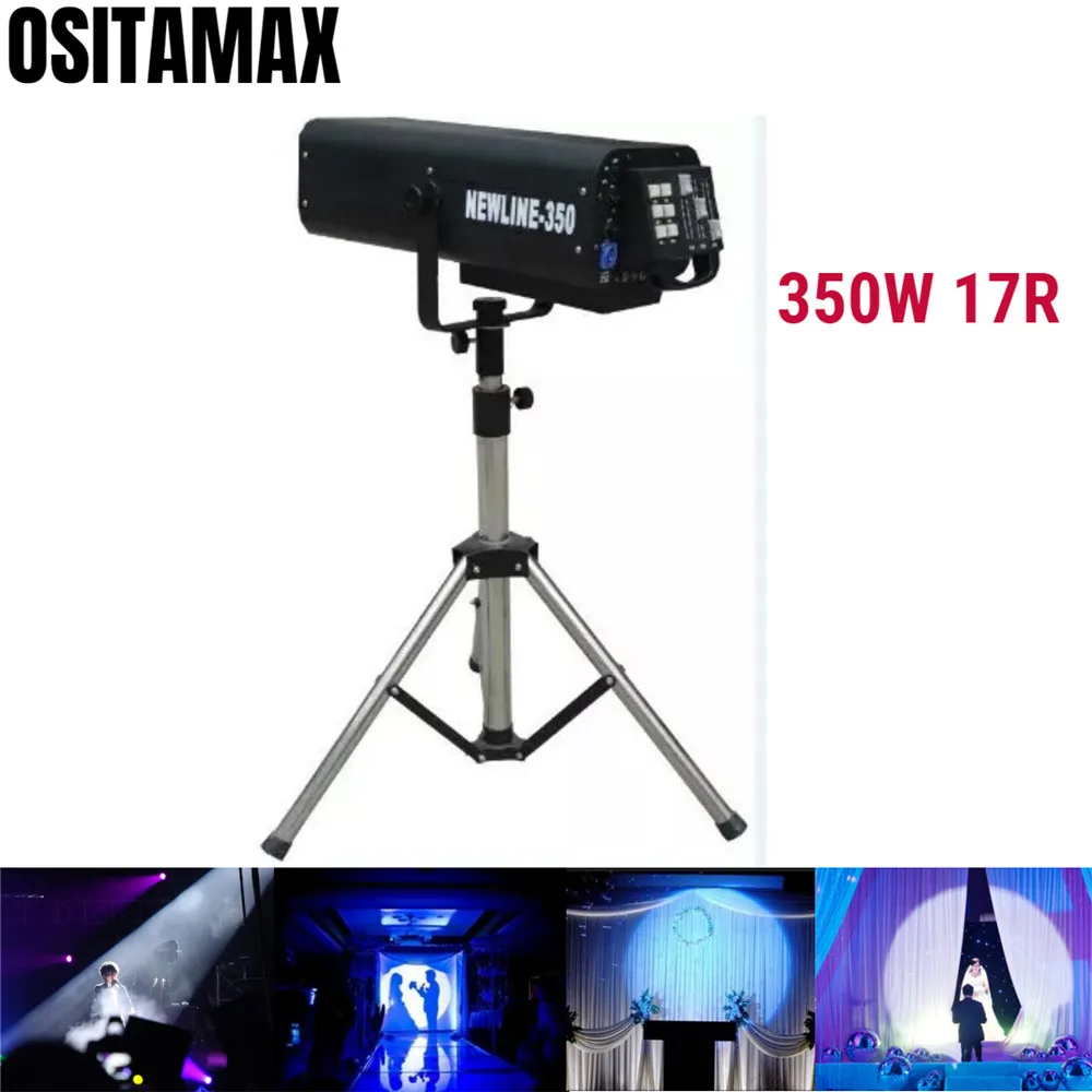 

350W Wedding Stage Spotlight 17r Osram Lamp Tripod Flood Light with RGBW Color Wheel Spot Follow Lighting
