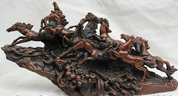 

JP S0524 13 " Chinese Bronze gallop nine Zodiac Year success Tang Horse Statue Feng Shui