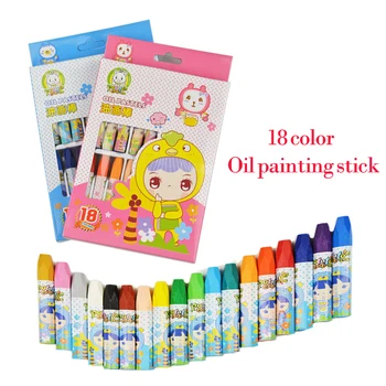

18 PCS kids doodle pen Drawing toys tool non-toxic environmental protection Oil painting stick Washable plastic Soft Crayon