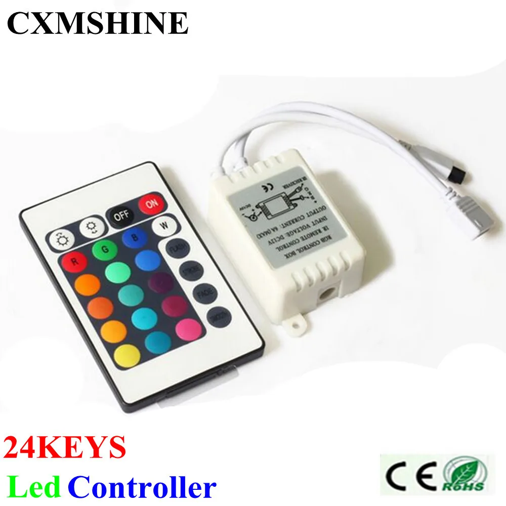 

LED RGB Controller DC12V 24Keys IR Remote Controller for SMD 3528 5050 RGB LED Strip Lights