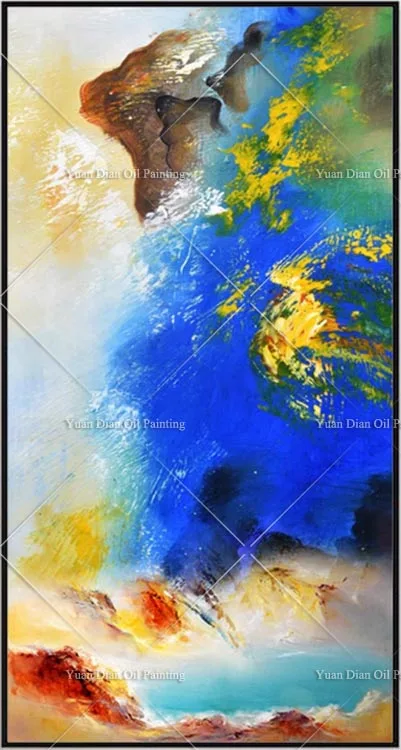 

Abstract Blue SEA Style Hand Painted Abstract Oil Paintings Modern Landscape Paintings Canvas Painting For Living Room