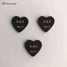 100 шт лазерная гравировка мини в форме сердца, Подарочный ярлык | Пользовательские деревянные сувениры 2 см