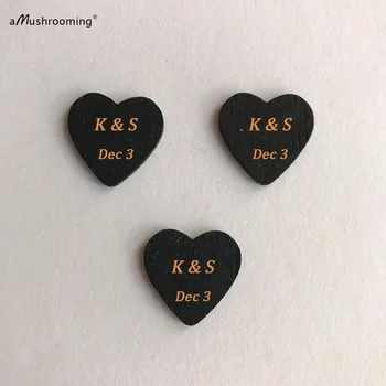 

100pcs Laser engraved mini Heart gift tags | Custom wooden favors 2cm