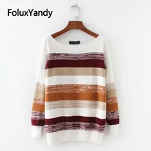 Plus Size Sweater Women Casual Loose Knitted Pullover Long Sleeve Spring Autumn Striped Sweaters SWM1207 Plus Size Sweater Women Casual Loose Knitted Pullover Long Sleeve Spring Autumn Striped Sweaters SWM1207