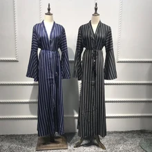Большие размеры Blusas Mujer De Moda 2019 весенние полосатые Kimonos Mujer рубашка блузка abaya Женские кимоно кардиган одежда Roupa Feminina(China)