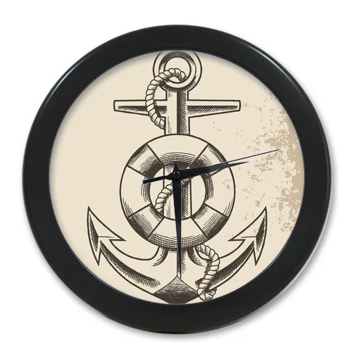 Original Wall Clock Modern Design Custom Retro Navy Sailor Nautical Anchor Elegant Watch Free Ship | Дом и сад