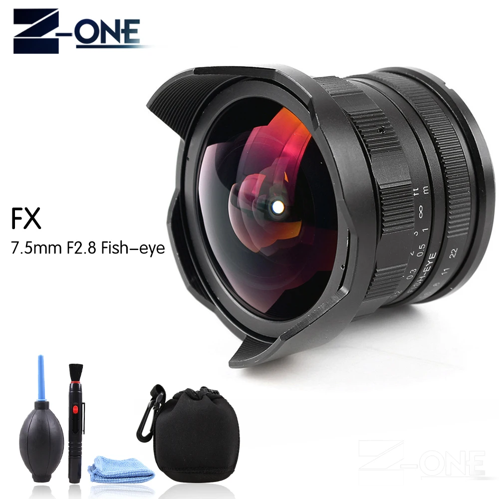Ручная линза рыбий глаз для Fujifilm FX объектив 7 5 мм F2.8 X E2 E1 1. 8 2 1 |Объективы