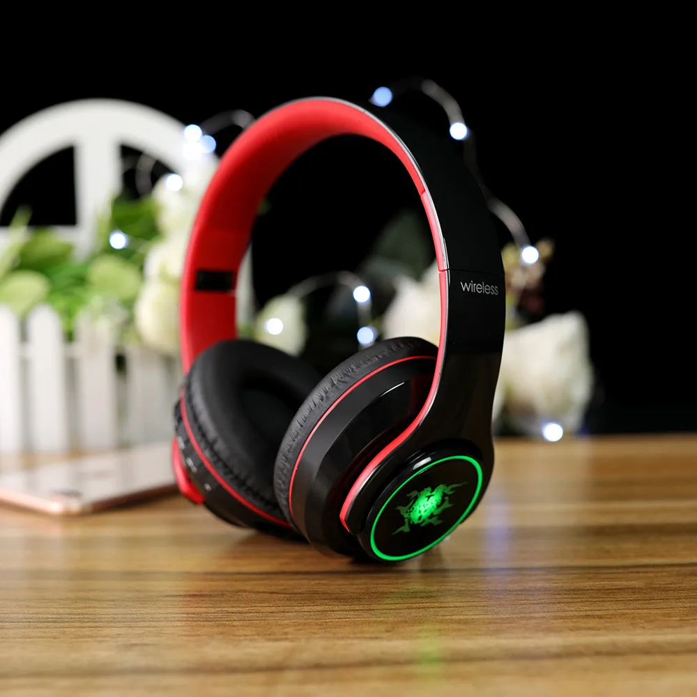 

2019 Newest Cheap Wireless Headphones Ergonomically Designed Bluetooth 4.1 Seven-color LED Over Ear With Microph Headset 615