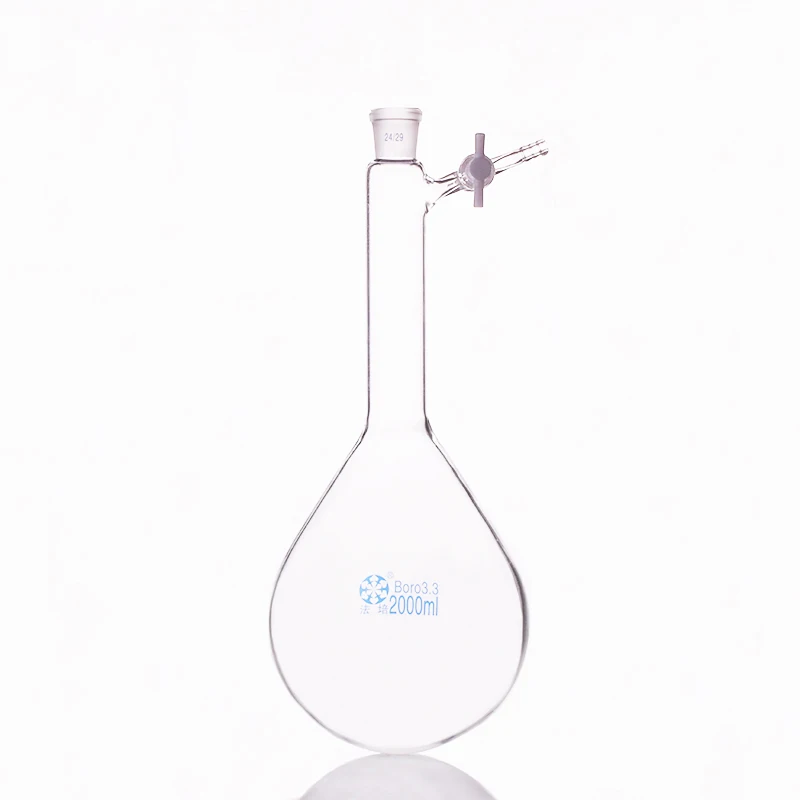 Eggplant shaped reaction bottle,long neck standard ground mouth,2000ml