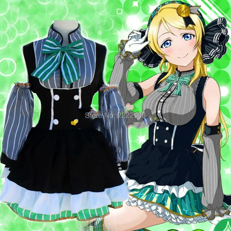 Костюм горничной из японского аниме Love Live Tojo/ Umi/korti/Eli/ Hanayo/Nico/ Rin/Honoka|cosplay costume|dress