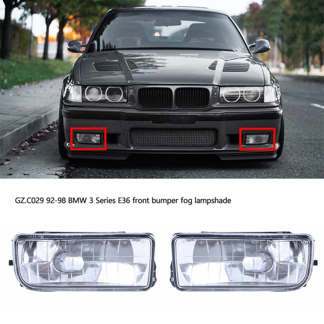 For E36 92 98 M3 318 325 Bumper Driving Fog Lights Clear Lens Housing