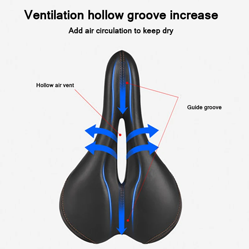 Велосипедное седло Велосипедное дышащее седло, шоссейный, горный велосипед широкий Комфорт Мягкий коврик амортизирующие Аксессуары для велосипеда