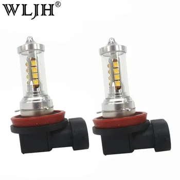 

WLJH 2x 1000lm Led H8 H9 H11 Motor Auto Car Light Low Beam Headlight Headlamp DRL Fog Driving Light Bulb PMMA Lens Led 12v 24v