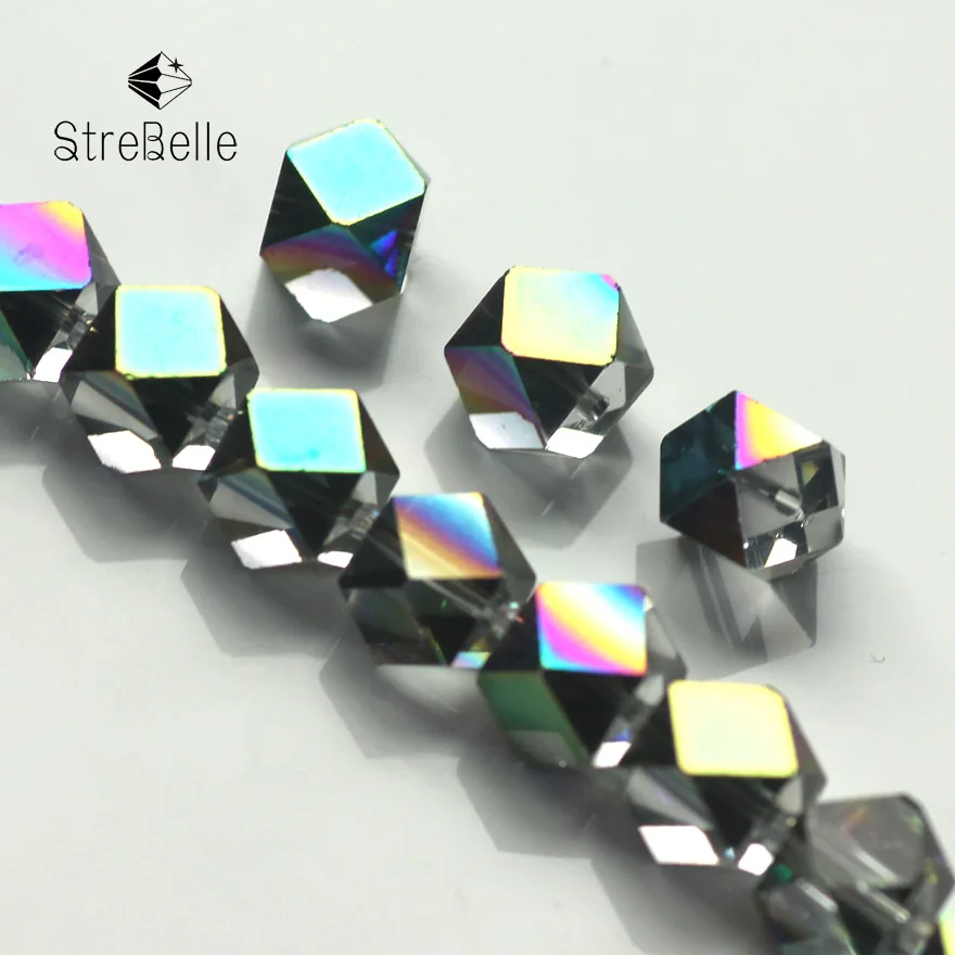 

Fashion malachite green fancy cube beads semi-crystal glass create your style 30faces