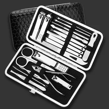 

16PCS Nail Art Manicure Tools Set Stainless Blackhead Facial Acne Spot Nail Clipper Scissors Set Set Nails Art W0326