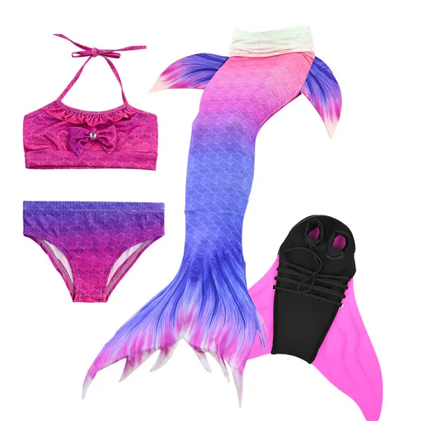 Купальный костюм Monofin с хвостами русалки для девочек; Детский карнавальный костюм; Флиппер; купальный костюм русалки для девочек; cola de sirena - Цвет: SZ115