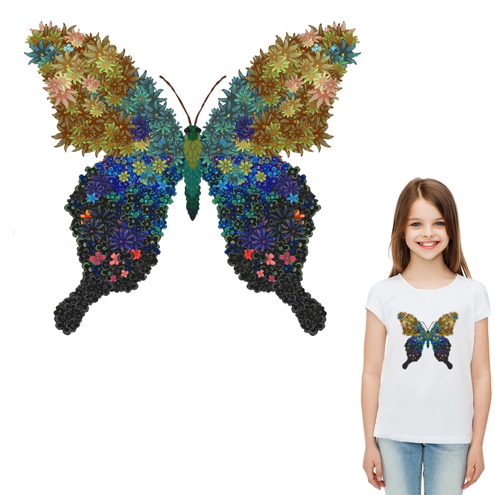 

Butterfly Iron on Patches for Clothing Craft Patches Heat Transfer Stickers Washable Patch for T-shirts DIY Decoration Appliqued