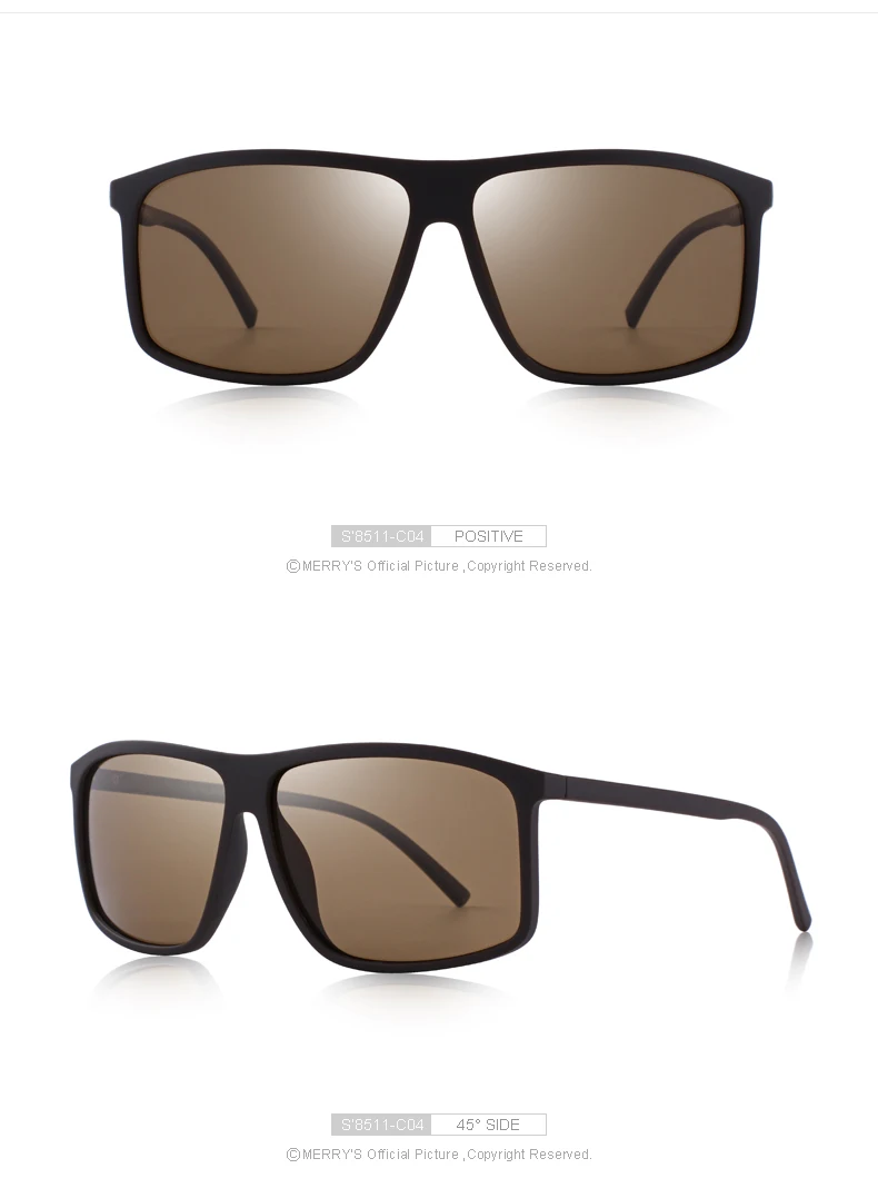 MERRYS Дизайнерские мужские классические Поляризованные солнцезащитные очки для вождения, рыбалки, спорта на открытом воздухе, ультра-светильник серии с защитой от ультрафиолета S8511