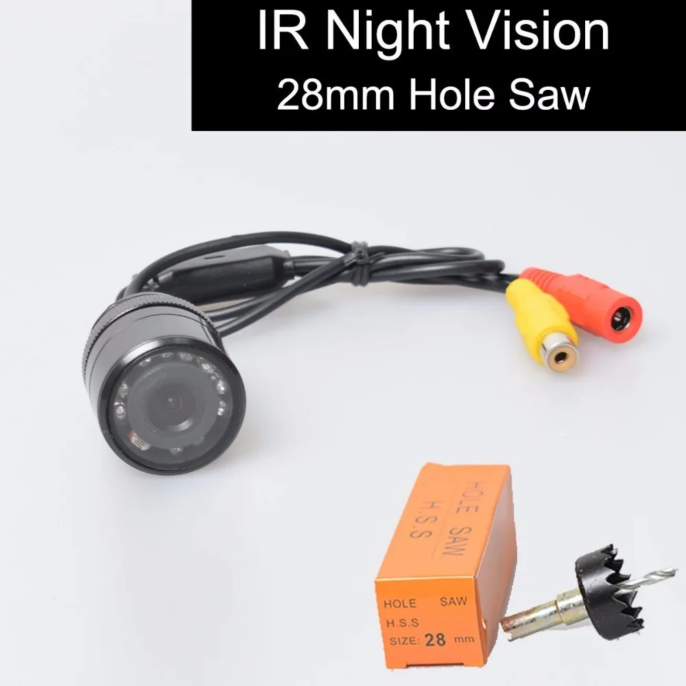 

Car Auto Flush Mount Housing Backup Camera Waterproof 28mm Hole Saw Drilling IR Night Vision