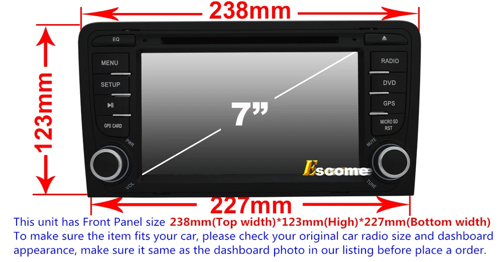 Clearance Pure Android 6.01 Car DVD For AUDI A3 2003 2004 2005 206 2007 2008 2009 2010 2011 R3 RS3 With Octa core GPS Radio Backup Camera 0