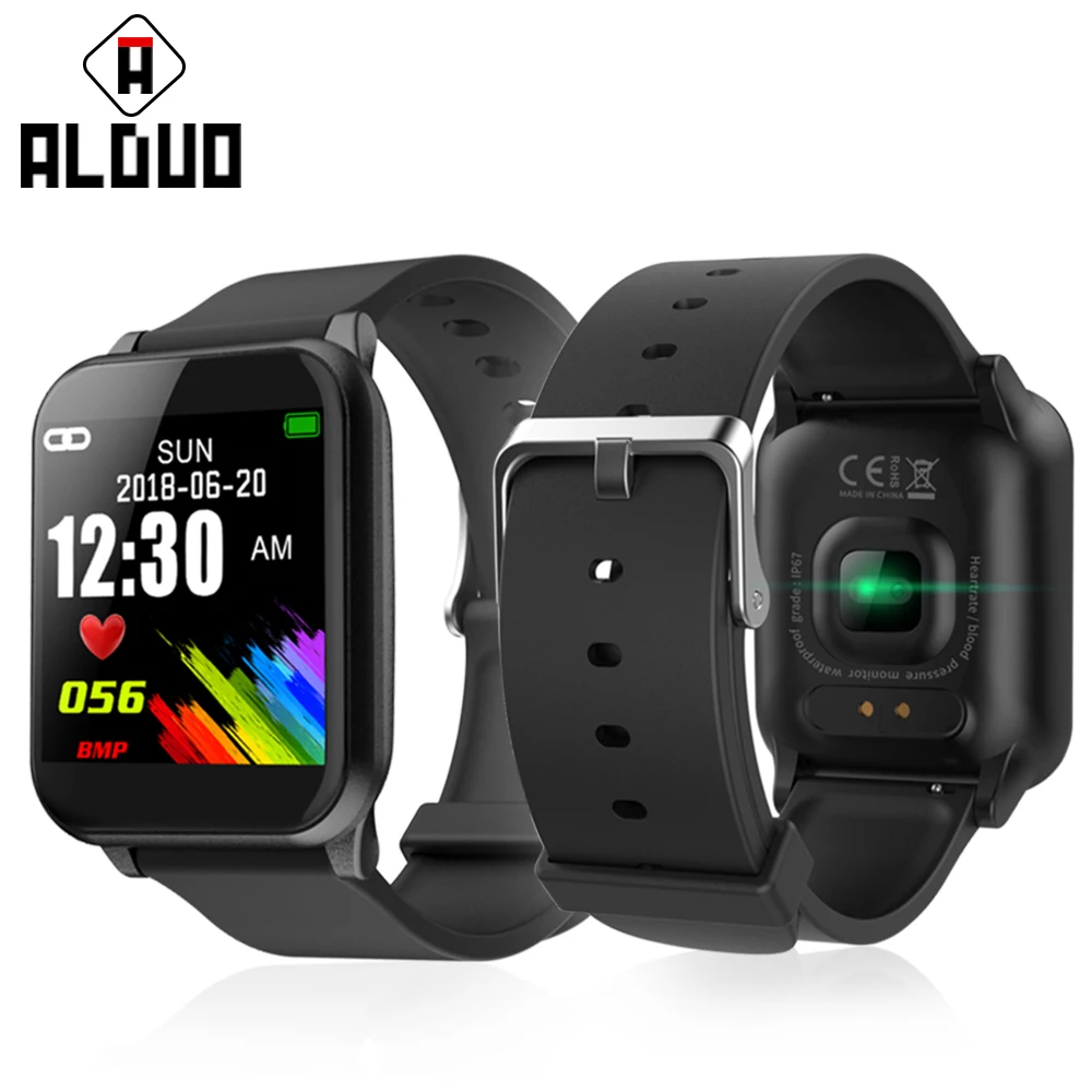 

ALANGDUO Smart Bracelet Color Screen Fitness Tracker Pedometer Push Message Heart Rate Monitor Sport Smart Watch for iOS Android