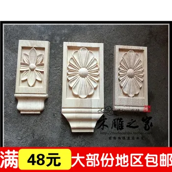 

Special offer wholesale Dongyang woodcarving flower box flower door style foot applique flowers flower wood furniture decoration