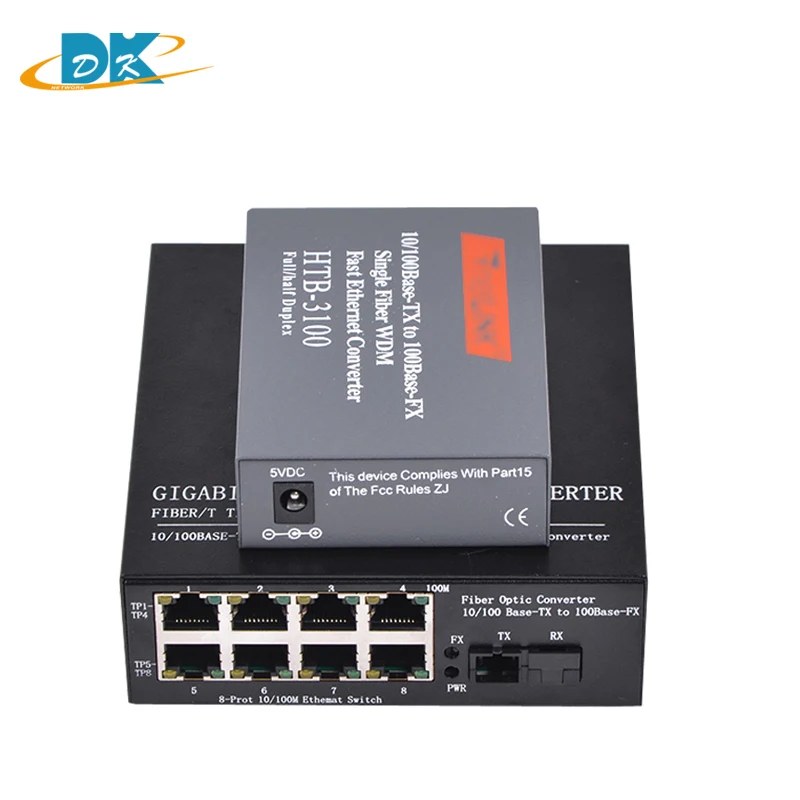 

Htb-3100ab Optical Media Converter Transceiver 25km SC 10/100M,1000M 1 SC interface and 8 ports RJ45 ethernet swltch converter