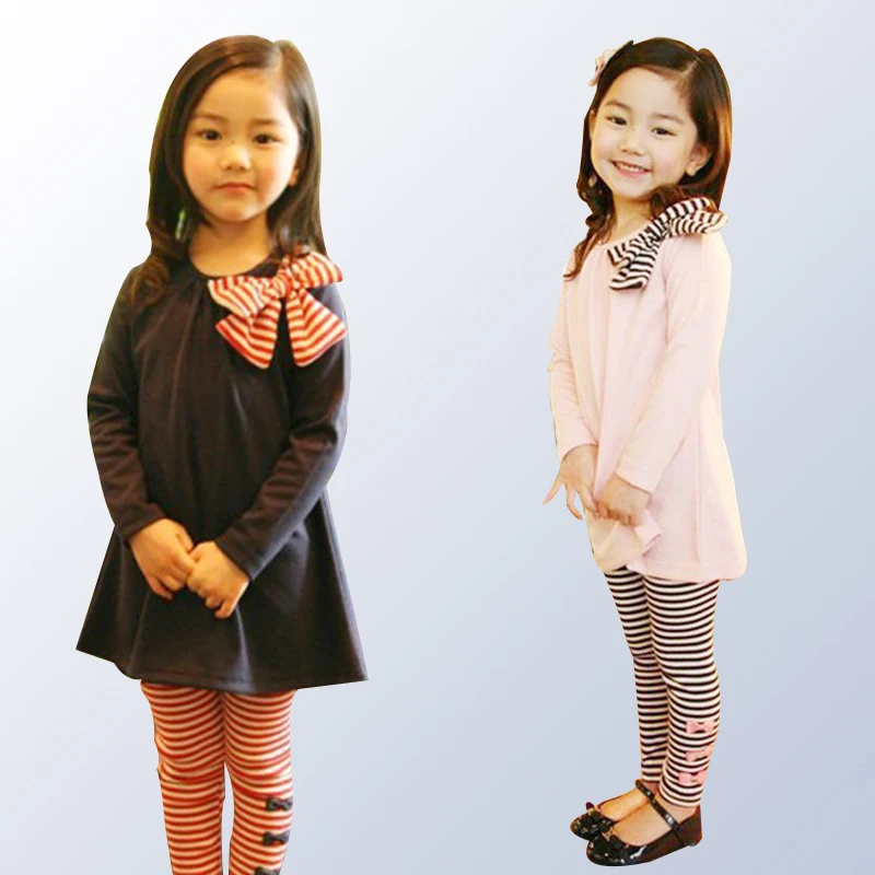 

Spring Autumn Girls Set Design Children kids clothing suit baby girls Dress+pants 2 pcs sets suit for Child 3 4 6 8 10 Years