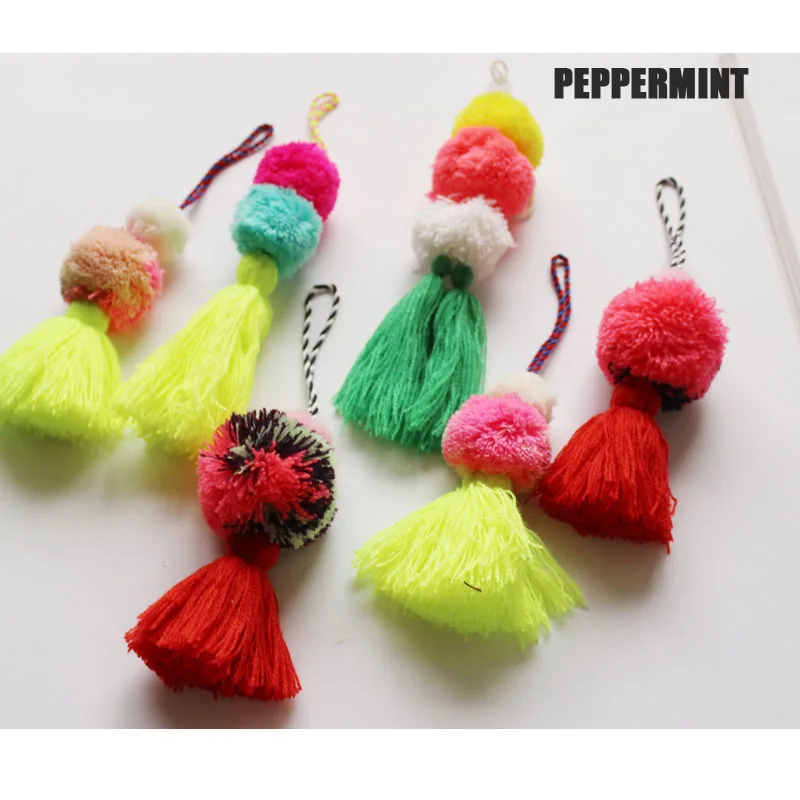 

1pcs Pompom Tassel Yarn Tassel DIY Jewelry Curtain Garments Decorative Accessories Key Chain Handbag Pendant Craft Tassels