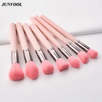 

7pc Premium Make Up Brushes Set High Quality Soft Goat Synthetic Hair Portable Makeup Artist Brush Pink Powder Cosmetic Tool Kit