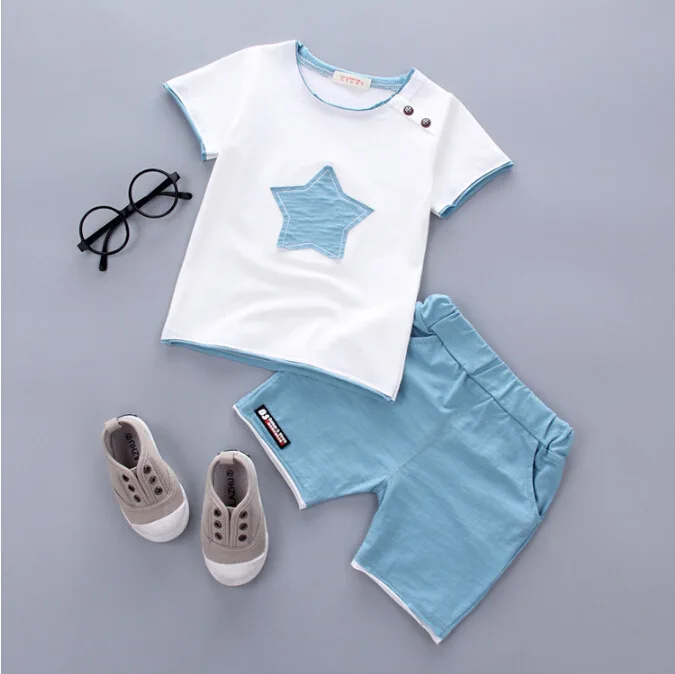 

Kid New Fashion Casual Baby Child Kid Cute Round Neck Short Sleeve Tops+Pants Newest On Stock