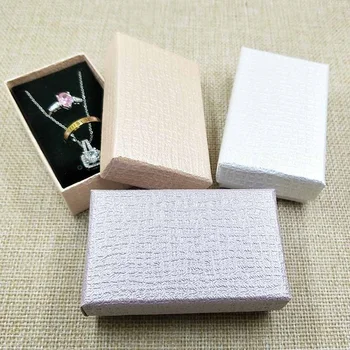 

8.2x5CM 24pcs/lot Kraft Necklace&Earrings&Ring&Jewelry Packaging Box Black Sponge s Gift Boxes Jewelery Accessories Packaging