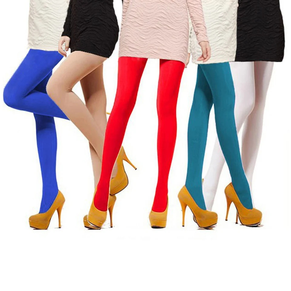 

Women's 120D Tights Candy Color Casual Velvet Cotton Pantyhose Female Pantys Comfortable Flexible Tight 13 Colors