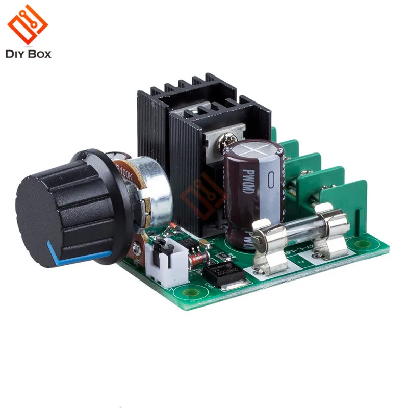 

DC 12V 24V 36V Auto PWM DC Motor Speed Controller Module Voltage Regulator Board with Knob Governor Dimmer Switch 400W 10A DIY