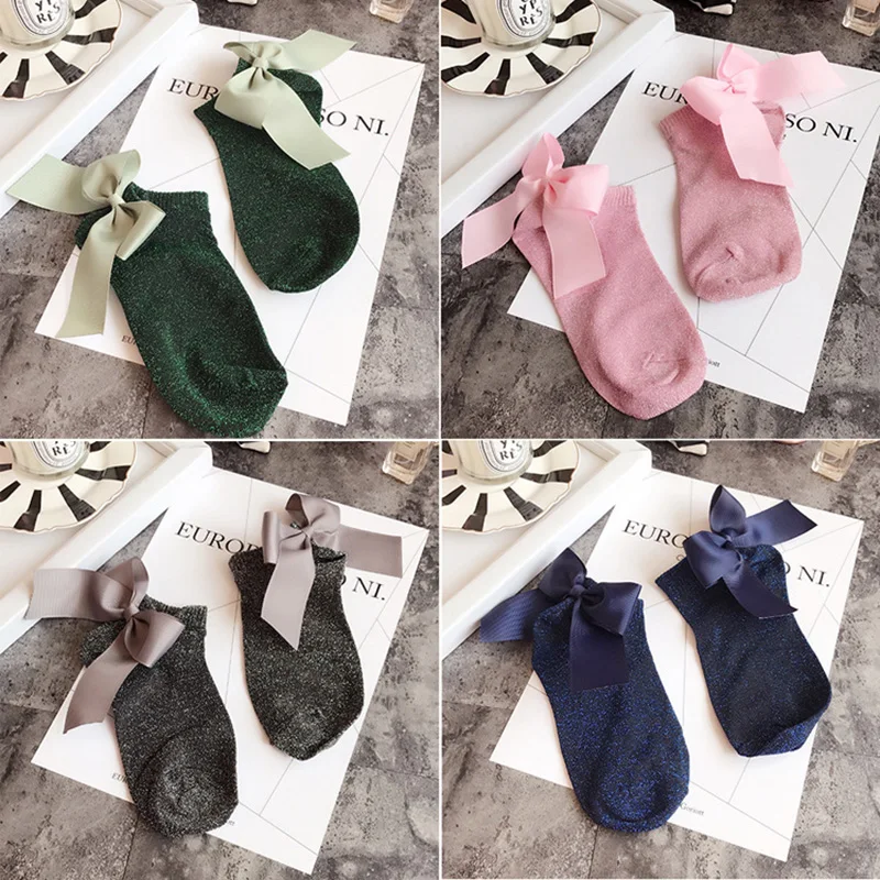 2017-Women-Socks-Glitter-Ribbon-Bow-Knot-Low-Cut-Ankle-Socks-Young-Girl-Mesh-Shimmer-Fishnet