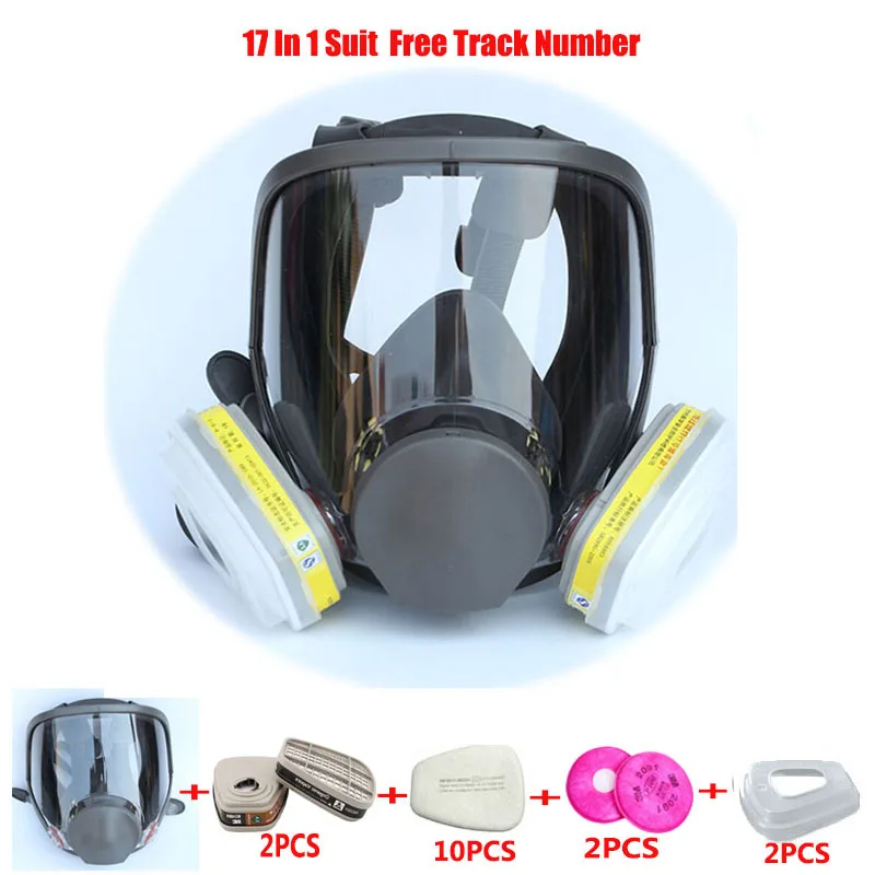 Comprare 17 In 1 Tuta Respiratore Pittura Spruzzare Laboratori Chemcial Gas maschera Lo Stesso Per 3 M 6800 Gas Maschera Pieno Facciale respiratore