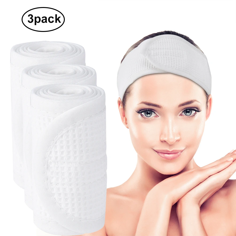 UNISTYLE 3 PCS Make up Stretchable SPA Head Wrap Non-slip Sport Yoga Headband Terry Cloth Bath Hair Band