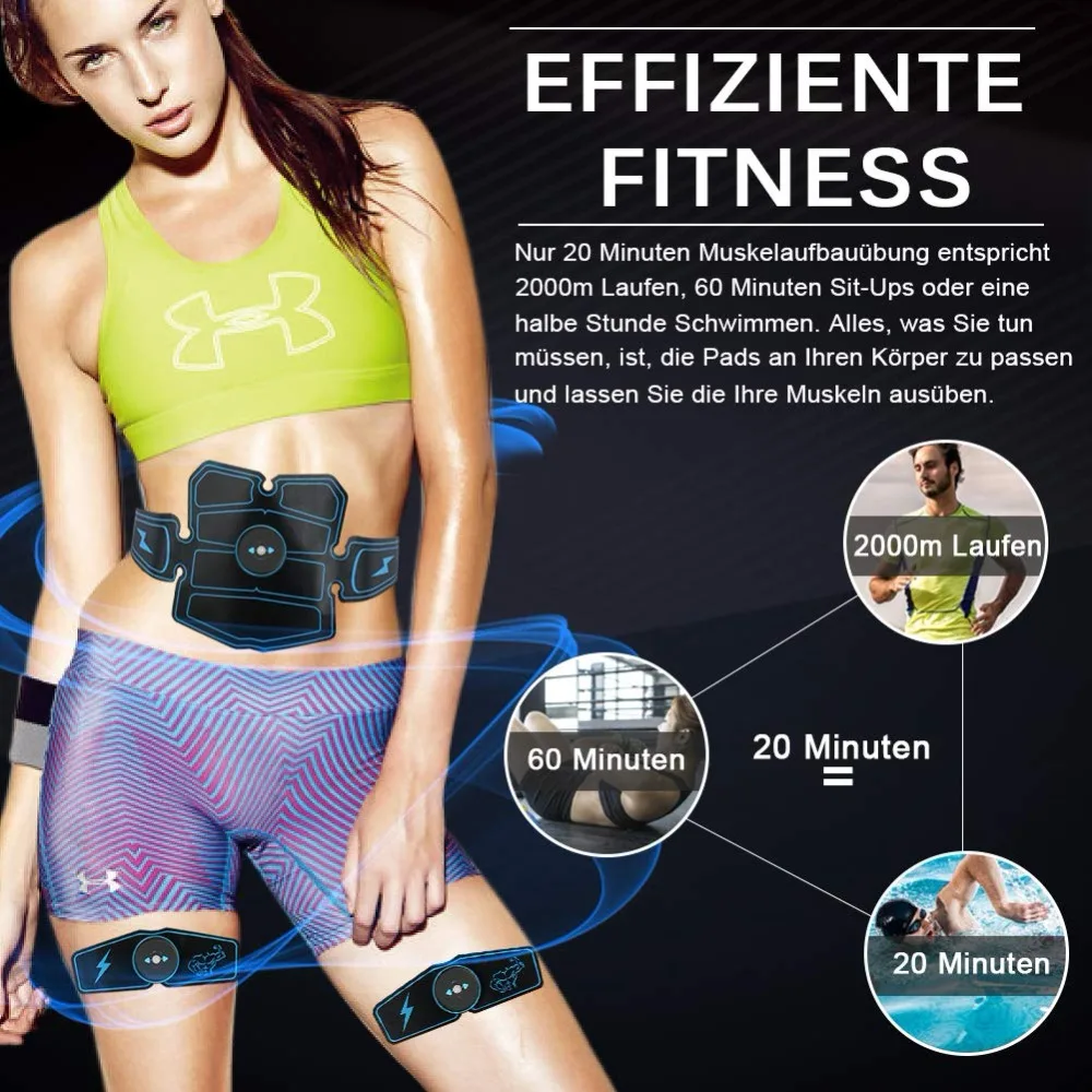 Abdominal Muscle Stimulator ABS Home Gym EMS Vibration Fitness Massager Electroestimulador Muscular Trainer Toner Toning Belt (5)